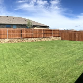 Expansive manicured lawn